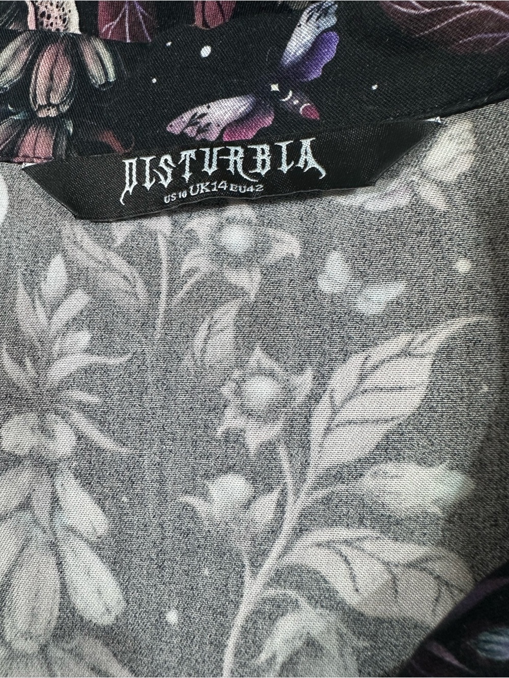 🕷️🌙 Disturbia Foxglove Midi Shirt Dress – US 10 🌙🕷️ - Picture 5 of 5